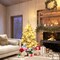 Feet Flocked Christmas Tree With Warm White Led Lights-4.5 Ft